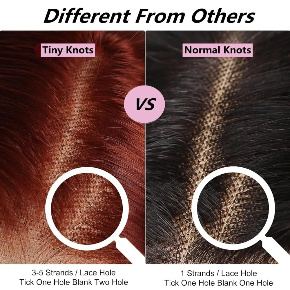 Reddish Brown Ultra-thin Invisible Lace Front Wigs Human Hair Upgraded Tiny Knot 13x4 Straight Frontal Human Hair Wig For Women