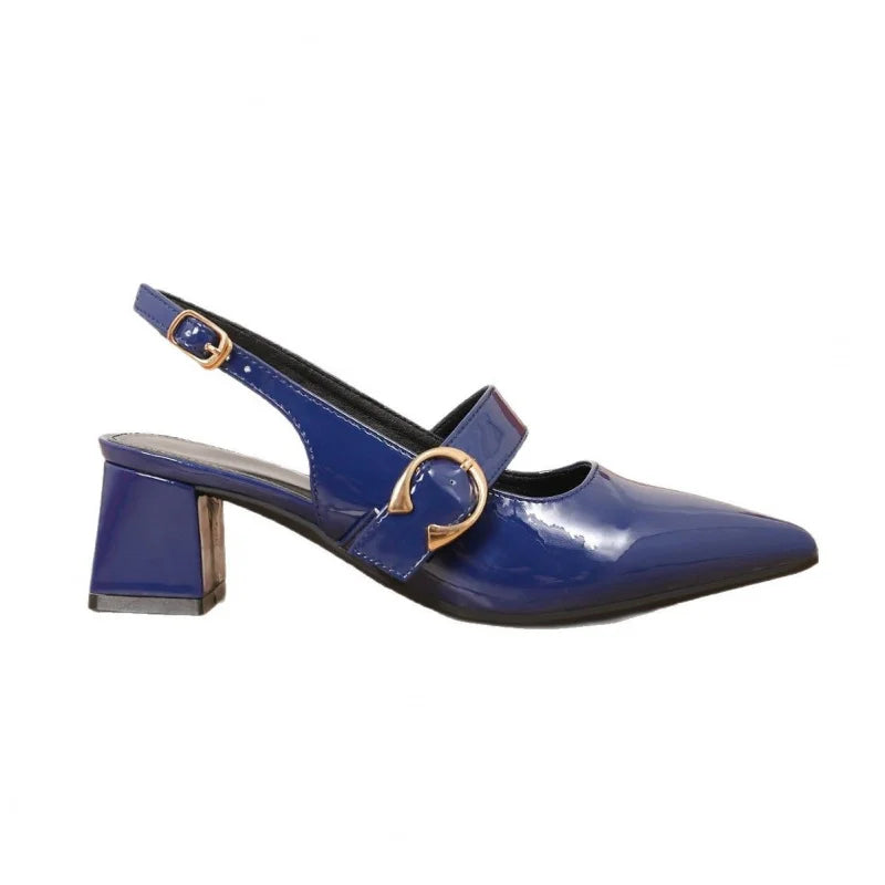 Women's summer sandals2026New French-style pointed-toe, closed-toe, chunky-heeled high-heeled shoes