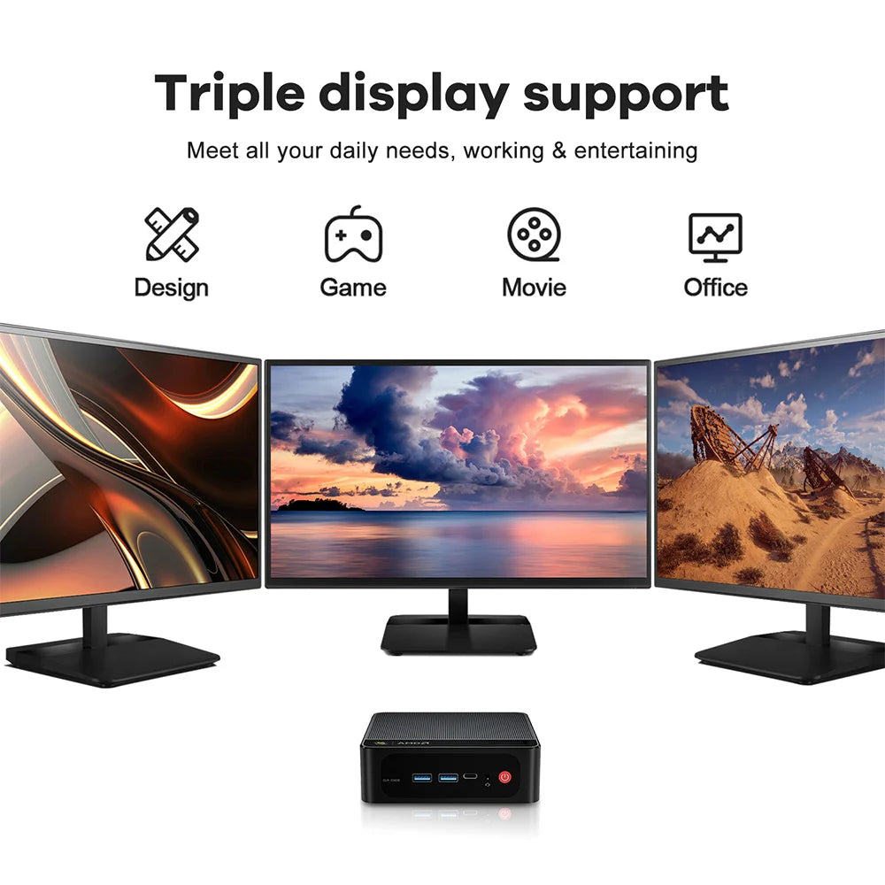 Beelink SER5 Max Mini PC AMD Ryzen7 6800U 7735HS DDR5 24GB SSD 500GB 1TB SER5 R5 5500U DDR4 16GB Support WiFi6 2.5G LAN Desktop