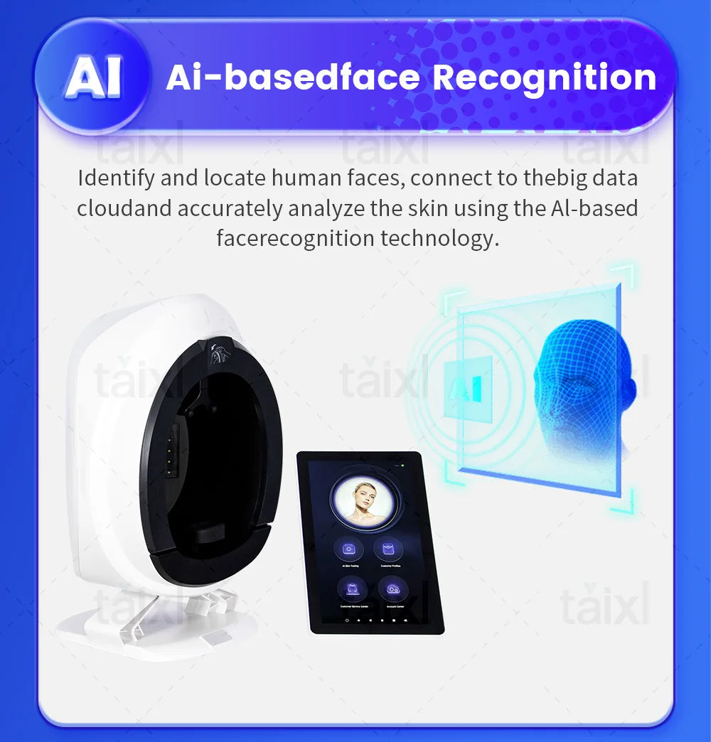NEW 3D Skin Scanner Care Facial Analyzer Monitor Machine Mirror Portable Testing English Detector Face Camera Test Analysis