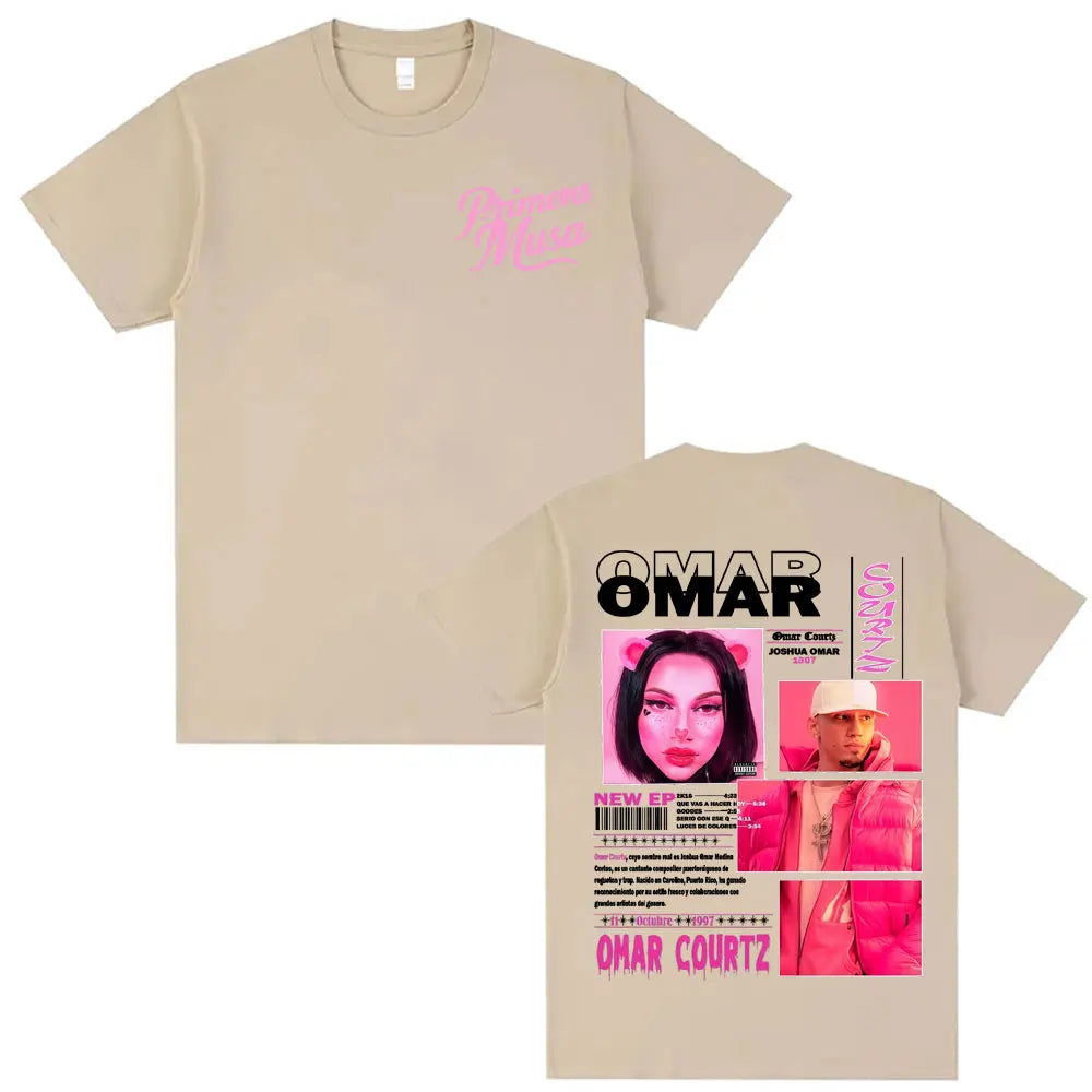 Rapper Omar Courtz Primera Musa 2025 Graphic T-shirts Men Women Vintage 90s Hip Hop Gothic T Shirt Summer Tops Oversized T-shirt