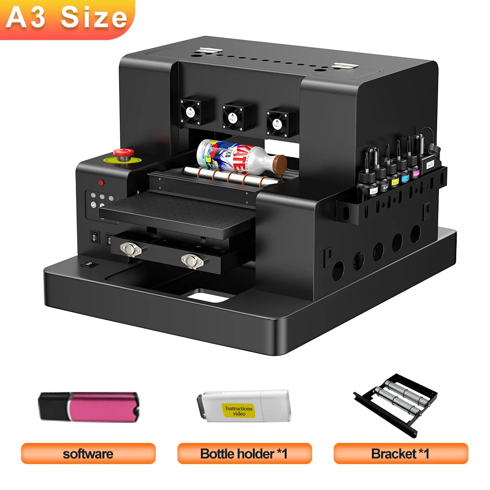 A3 UV Printer Impresora L805 UV Printer Machine UV Flatbed Printer For Bottle Wood Metal A4 UV DTF Printer Sticker 3d Printe