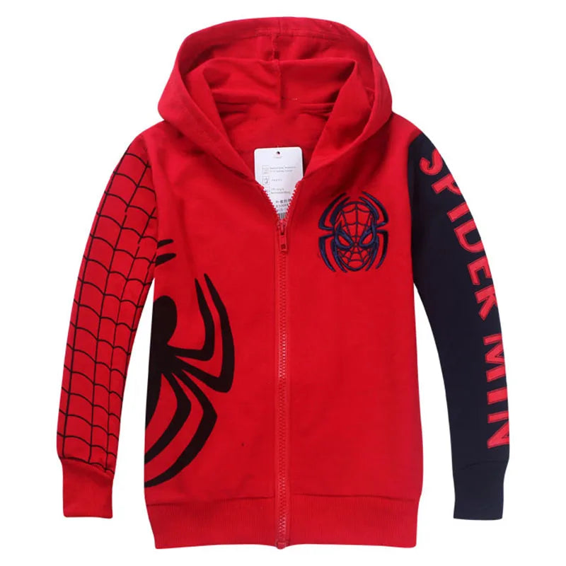 Halloween Boys Hoodies Sweatshirts Cartoon Spiderman Kids Outwear Zipper Hooded Clothes 2026 New Spider man Children's Clothing