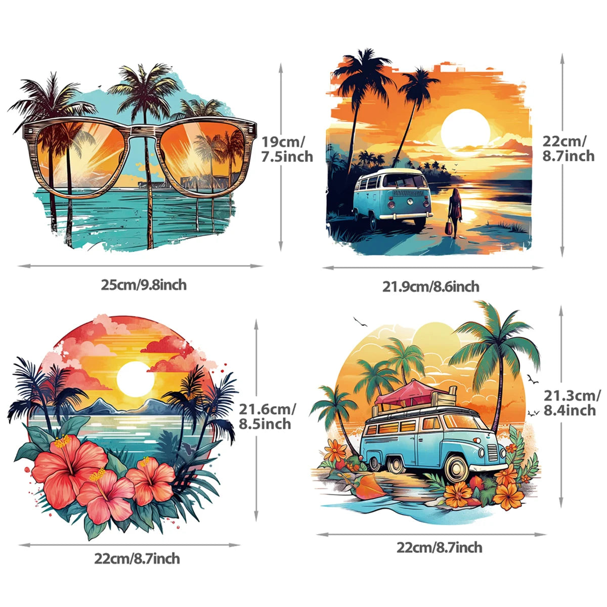 Summer Palm Tree Iron-On Transfers For Clothing Heat Transfer Diy Hoodies Clothes Stickers Stickers On The Fabric Man Woman
