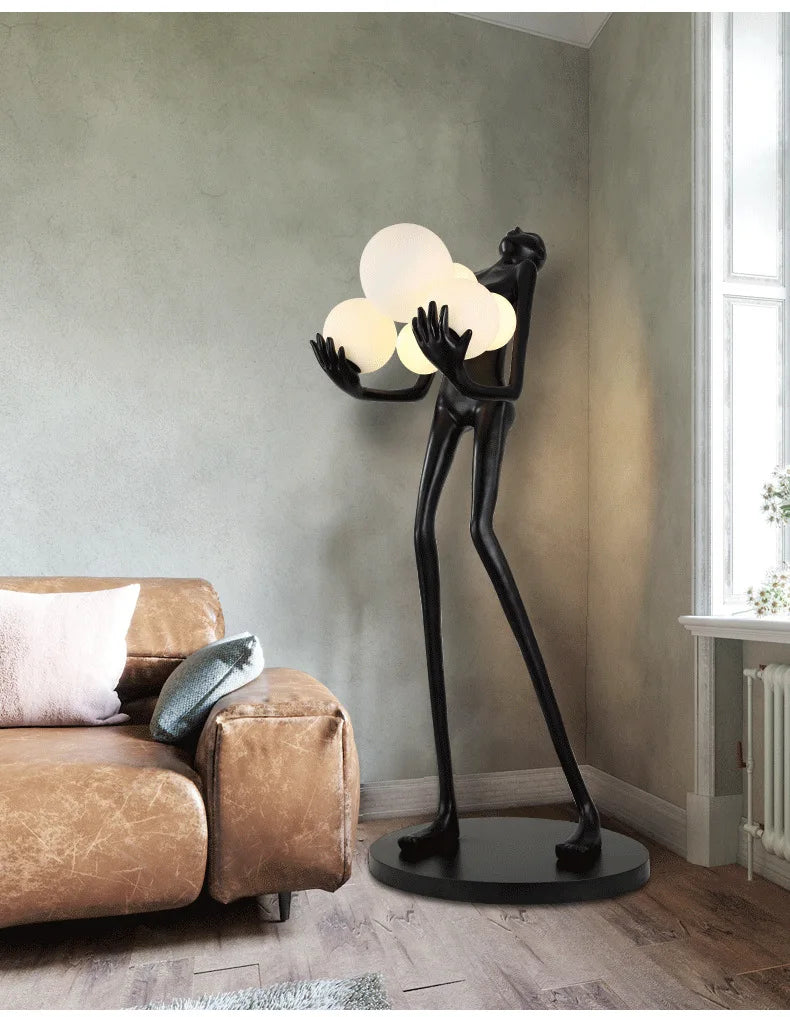 Nordic Humanoid Floor Lamp Sculpture Design Exhibition Hall Decoration Living Room LampS Styling Lamp Halloween Lamp BedroomLamp