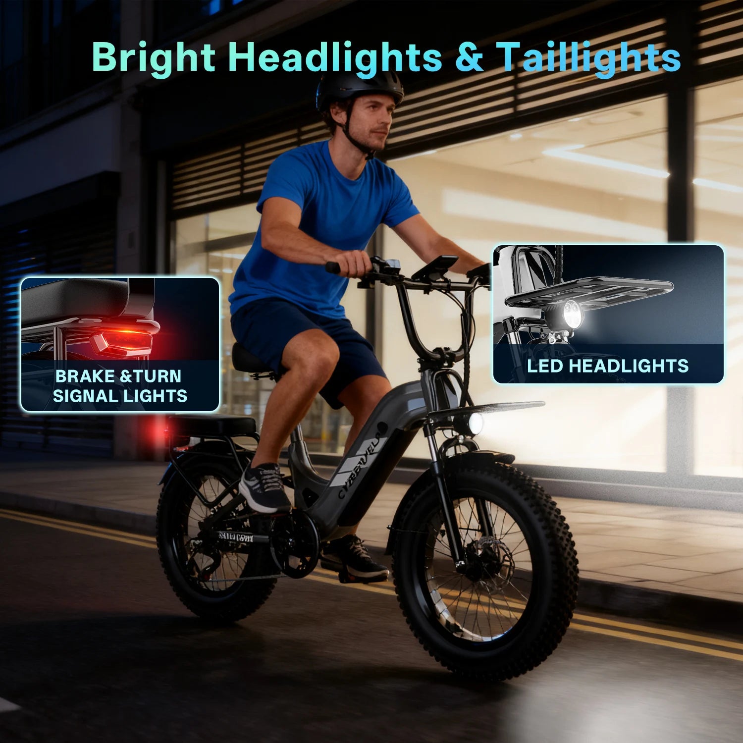 Cybervelo 20" Step-Thru Commuter, 1500W Peak 20ah Battery 80 Miles Long Range E-bike, 7-Speed Shift Adult Electric Bike EK12