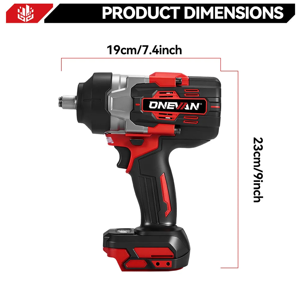 ONEVAN 2800N.M Brushless Electric Impact Wrench High Torque 1/2 Inch Screwdriver Drill Repair Tool For Makita 18V Battery Pin