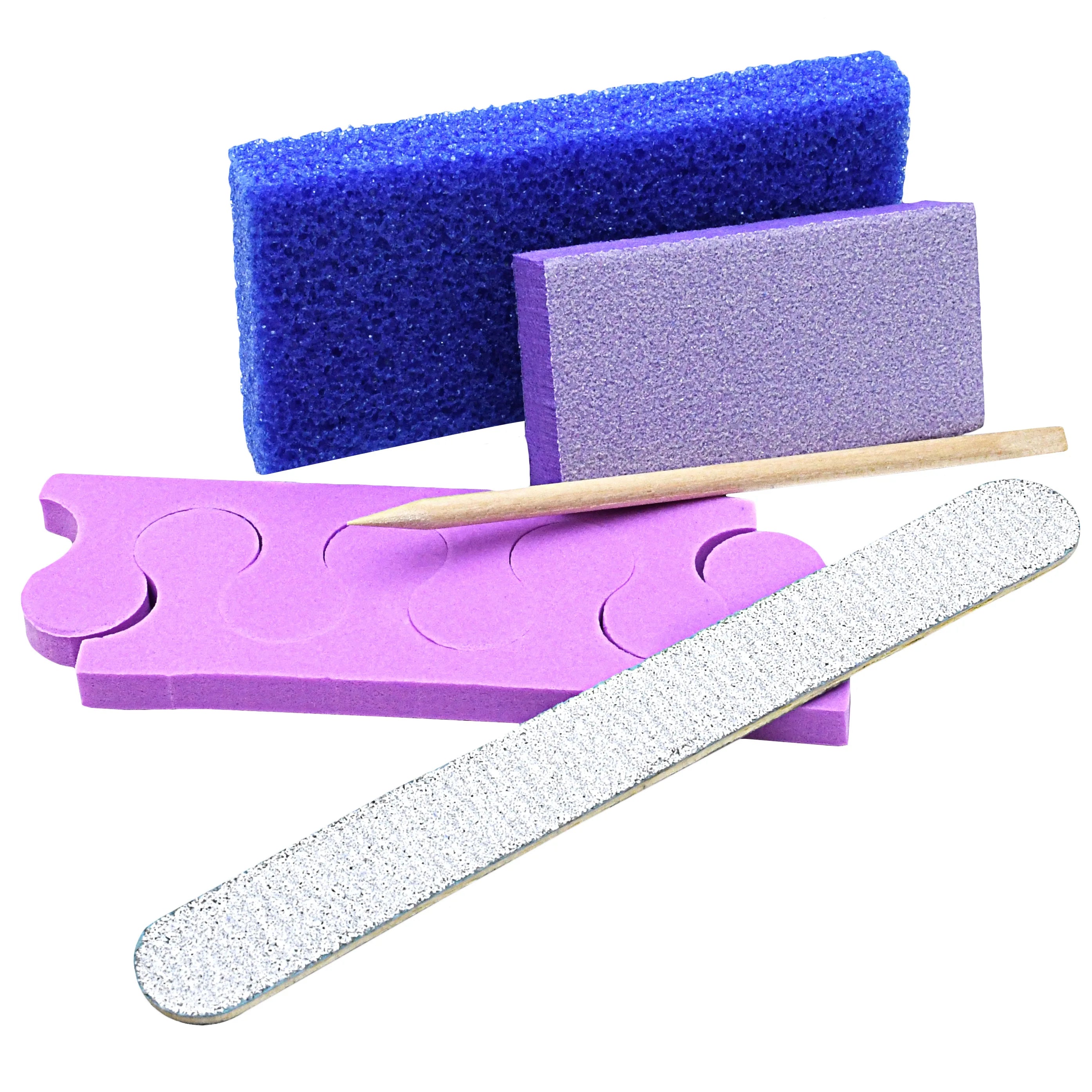 600 Sets/Carton Disposable 5Pcs Pedicure Sets Nail Art Sanding Sandpaper Wooden Nail File Kits Tools Set