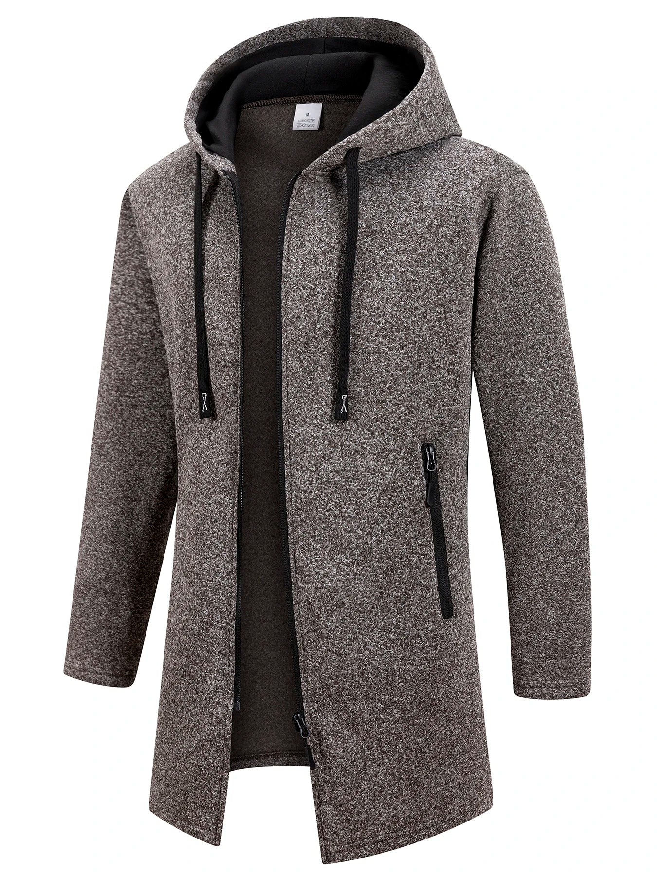 Men's Fleece Hoodies Long Sleeve Sweatwear for Men Zipper Hooded Sweatshirts Loose Autumn Winter Zipper Jacket Coat Warm Sweater