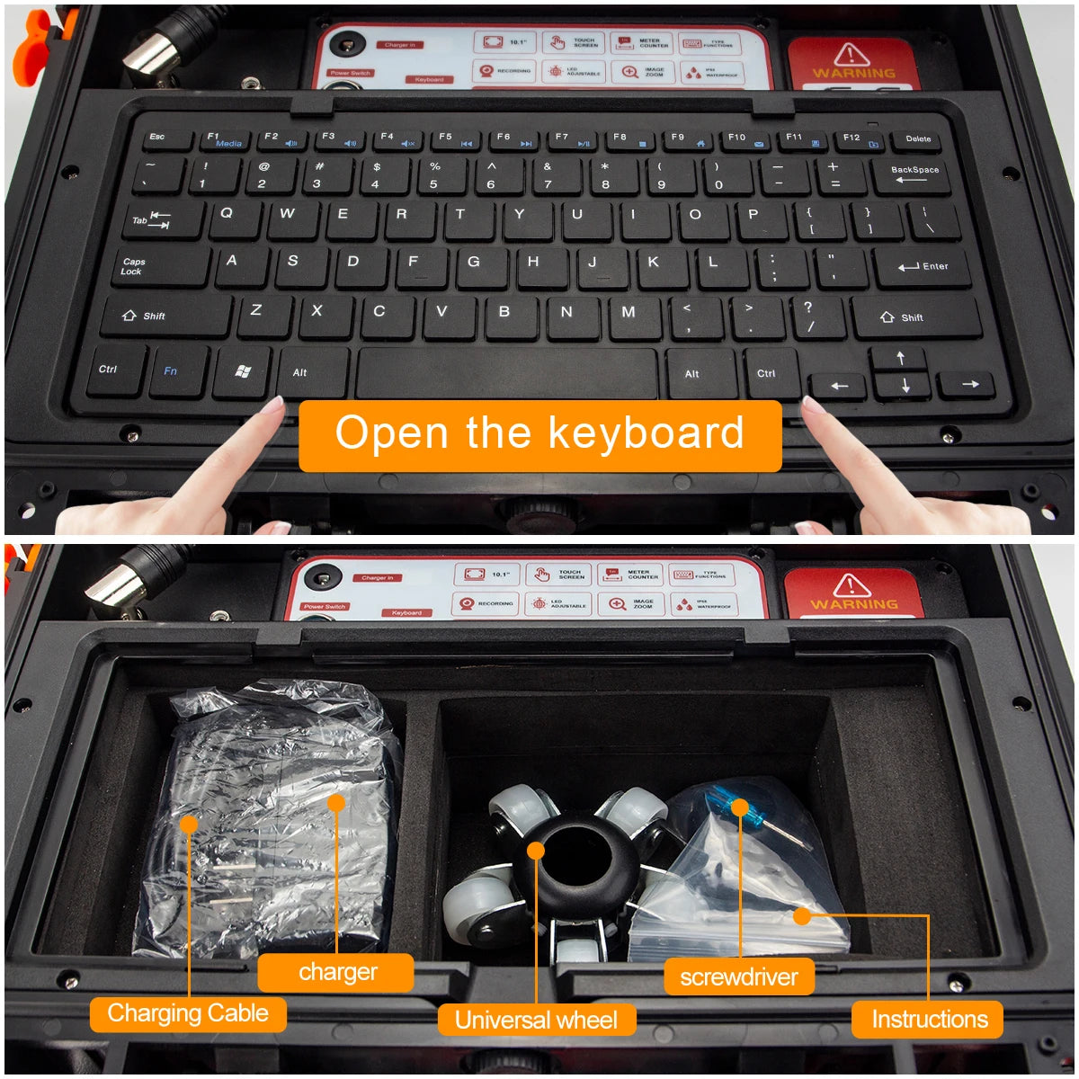 Pipe Inspection Camera 10.1inch1080P Screen,SYANSPAN Sewer Endonscope Self-Leveling 512HZ Sonde/Transmitter Meter Counter 30/50M