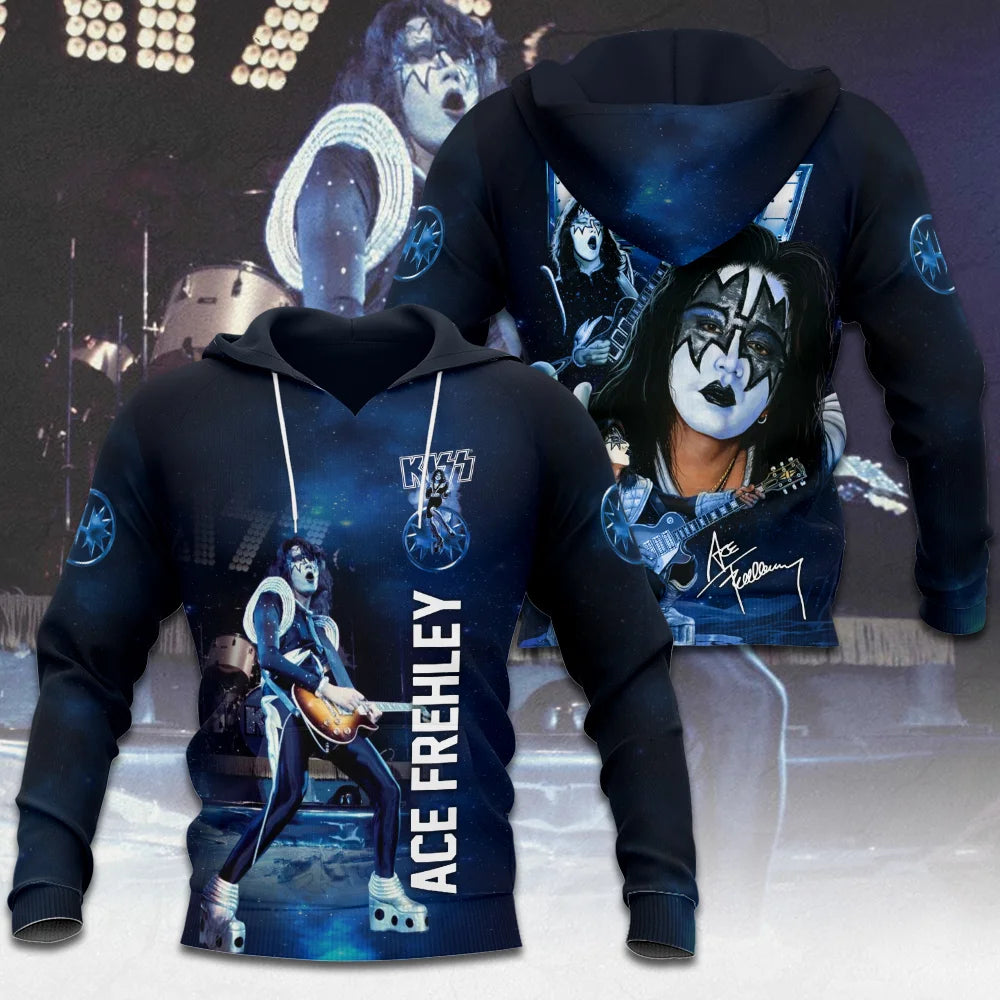 Rock KISS Hoodie Sweatshirt Male 3D Print Men Women Hip Hop Trend Tracksuit Pullover Coat Oversized Y2k Men's Hoodies