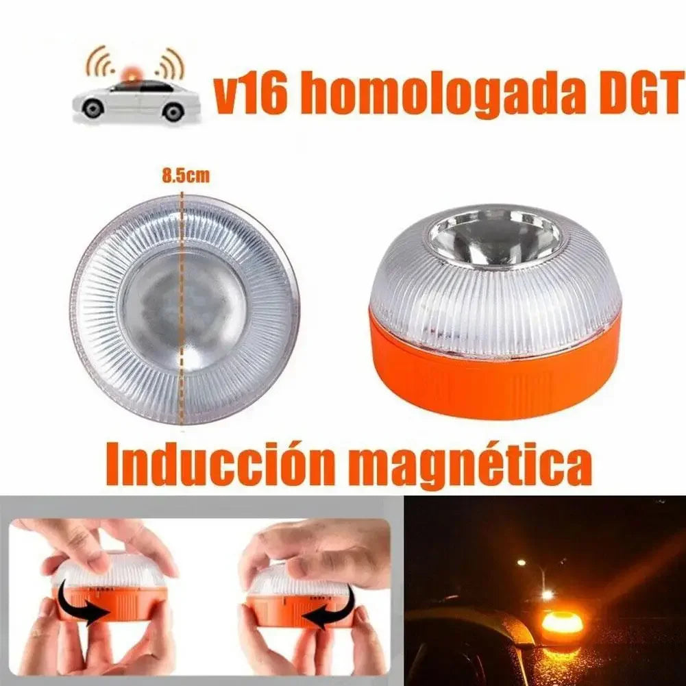 Magnetic Emergency Beacon Light for Cars - Strobe Flashing Warning Lamp, Vehicle Safety Signal Light (Battery Not Included, V16