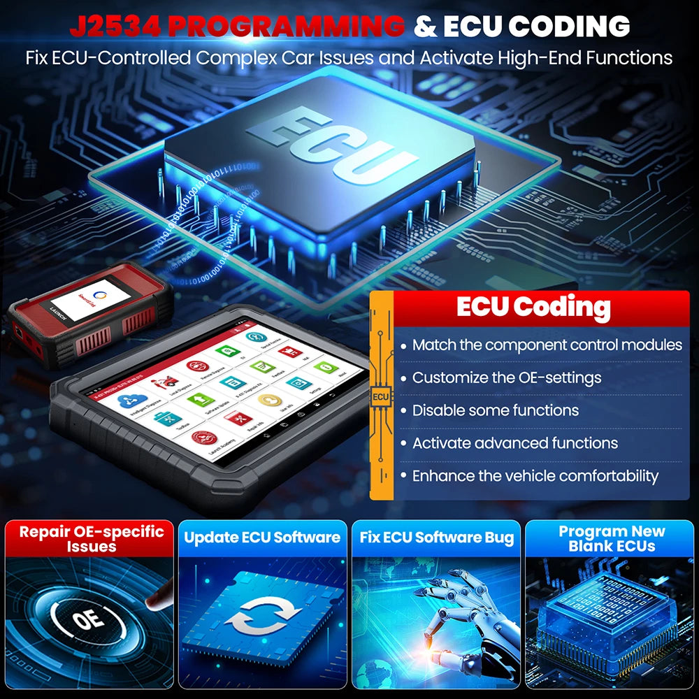 LAUNCH X431 PRO3S+ELITE SmartLink C OBD2 Scanner CAN FD DOIP Car Diagnose Tool J2534 Programming Topology Mapping for FCA SGW