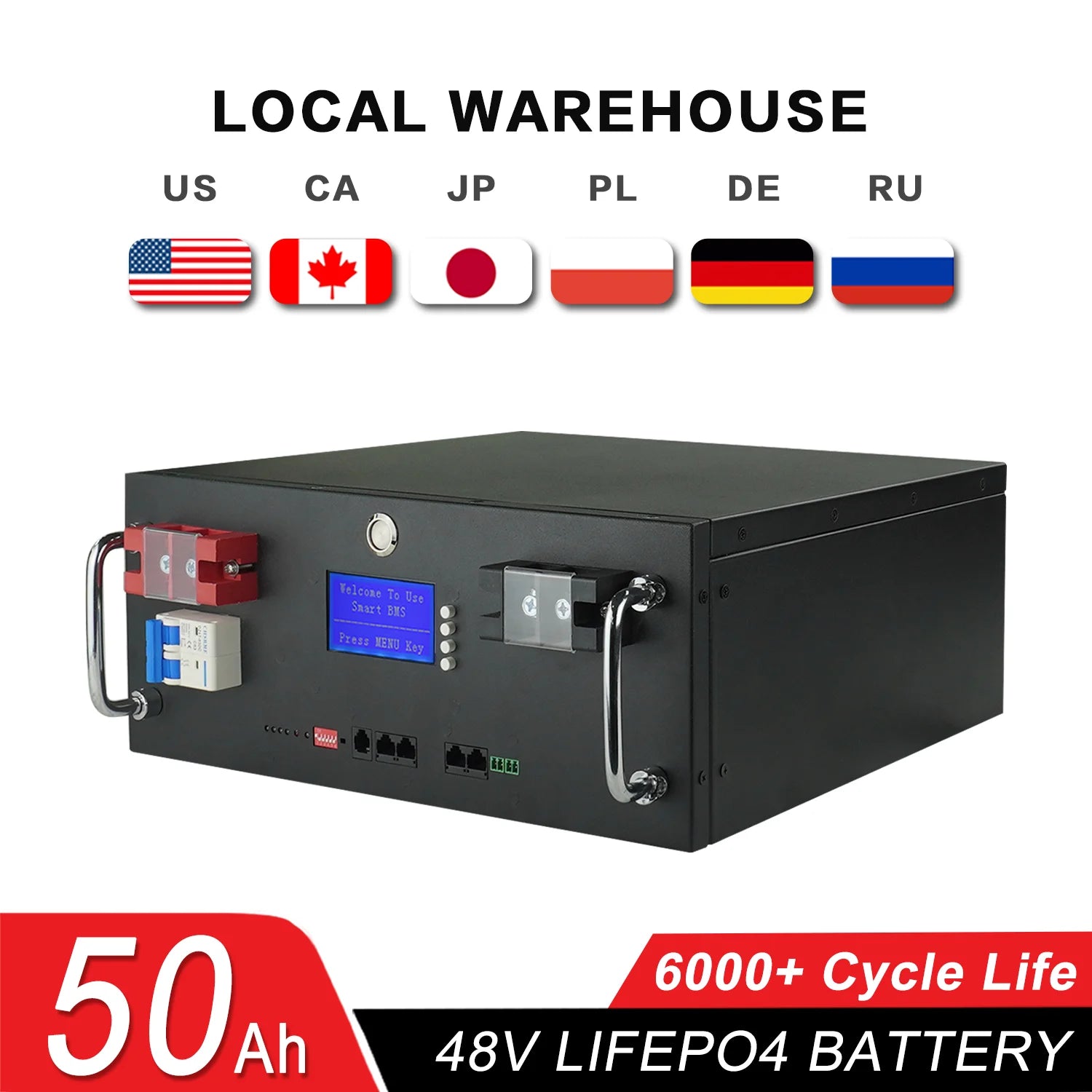 48V 100Ah 50Ah 120Ah 200Ah 300Ah LiFePO4 Battery 16S Built-in BMS 51.2V Lithium Iron Phosphate Batteries for RV Solar No VAT&TAX