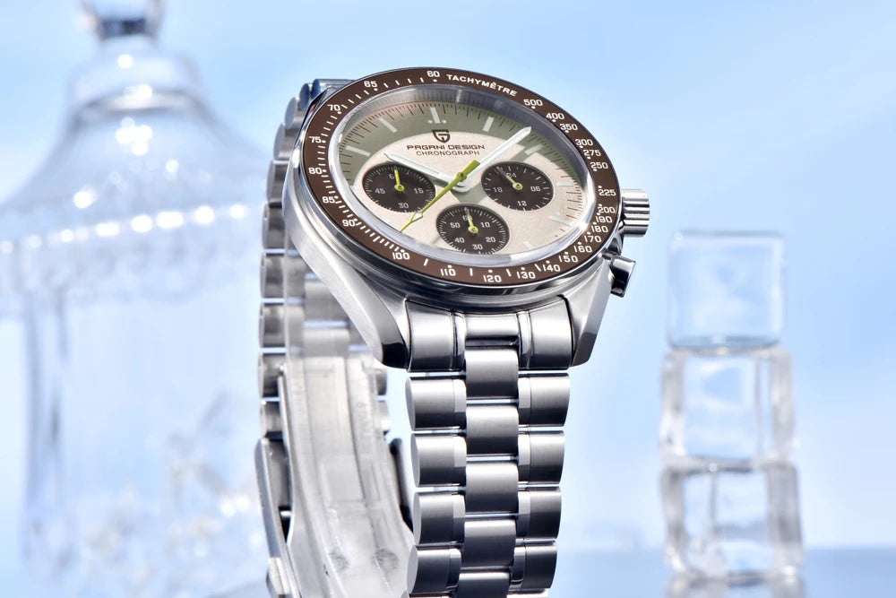 PAGANI DESIGN 2026 New Saturn Watch Luxury Quartz Watches For Men Stainless steel Luminous AR Sapphire crystal Chronograph Man