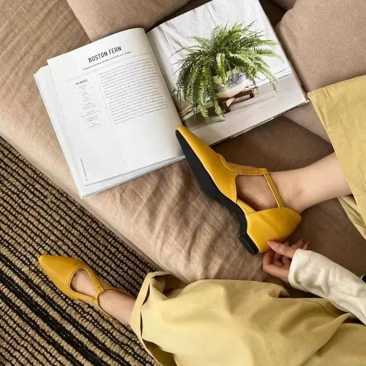 Summer fashion pointed-toe women's sandals  Leather shoes with comfortable and elegant heels  Available in strap style