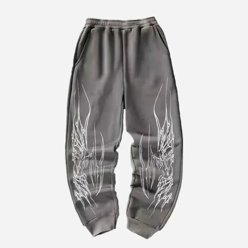 American Retro Hip-Hop Pop Loose Leggings Men's Y2K New Harajuku Gothic Casual Joker Fitness Pants Jogging Pants Street Wear