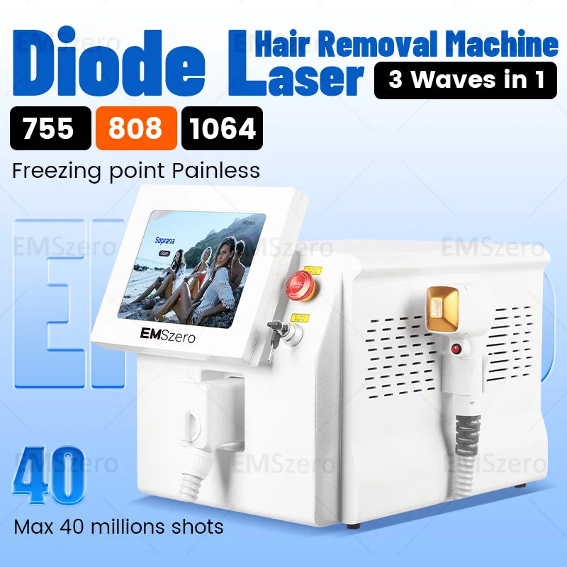 Professional Soprana Titanium Diode Laser Hair Removal Machine 3500W High Power Ice Laser Epilator 755 1064 808nm
