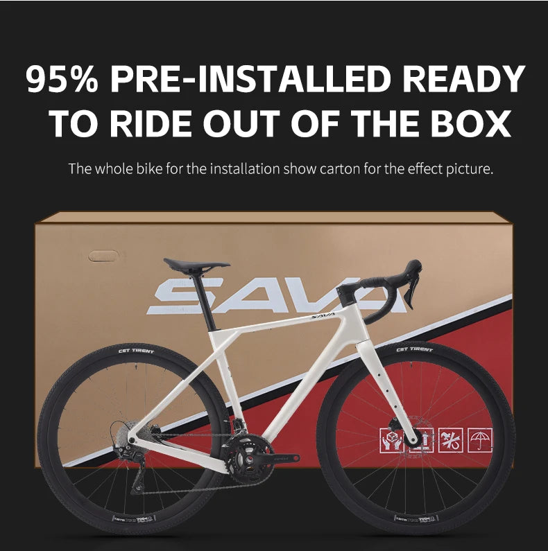 SAVA R21 Gelaro S6/S4 Gravel Bike, All-Terrain Off-Road Bike, 700C Carbon Fiber Frame and GRX 11/GRX 20Speed Gearset bicycle