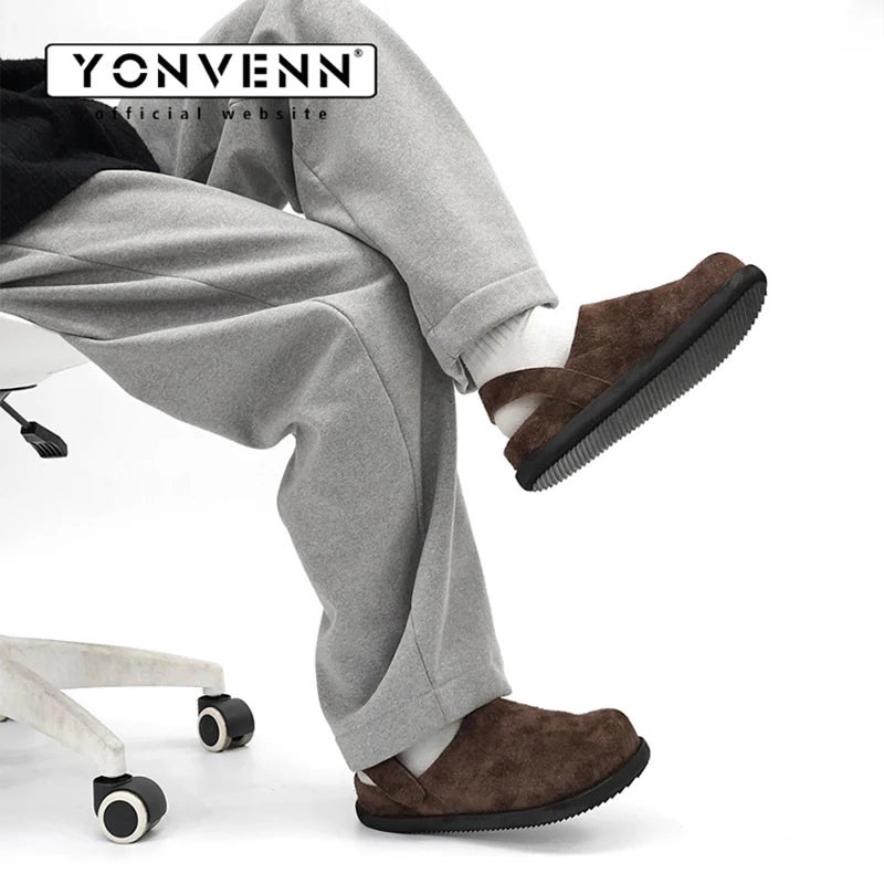 Summer New Sandals for Men Breathable Cow suede Birken Velcro Maillard Slippers Trendy Brown Sandals Comfortable to Wear