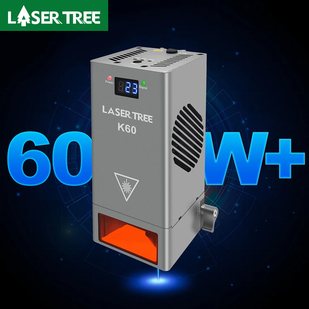 LASER TREE K60 Optical Power 60W Laser Head Adjustable 20W/40W Power Module For CNC Laser Engraver Cutting Woodworking DIY Tools
