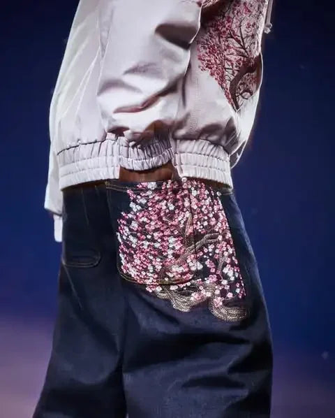2026 Hip-hop gold coin jeans Y2K retro low waist wide leg zipper pants y2k clothing men's fashion embroidered loose jeans