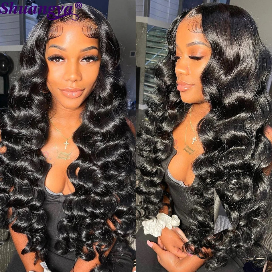 40" Loose Deep Wave Human Hair Bundle With Closure Frontal HD Transparent Lace Closure With Bundle Human Hair Weave Bundles Deal
