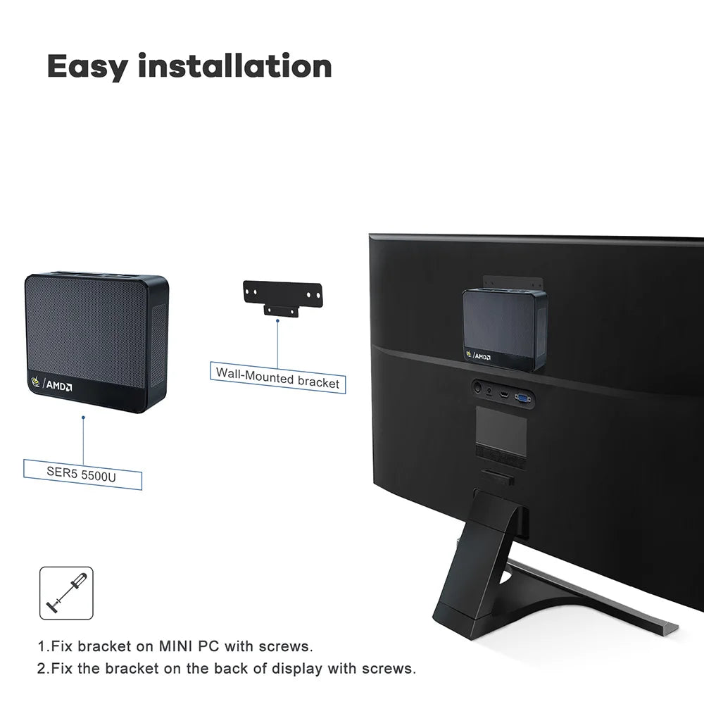 Beelink SER5 Max Mini PC AMD Ryzen7 6800U 7735HS DDR5 24GB SSD 500GB 1TB SER5 R5 5500U DDR4 16GB Support WiFi6 2.5G LAN Desktop