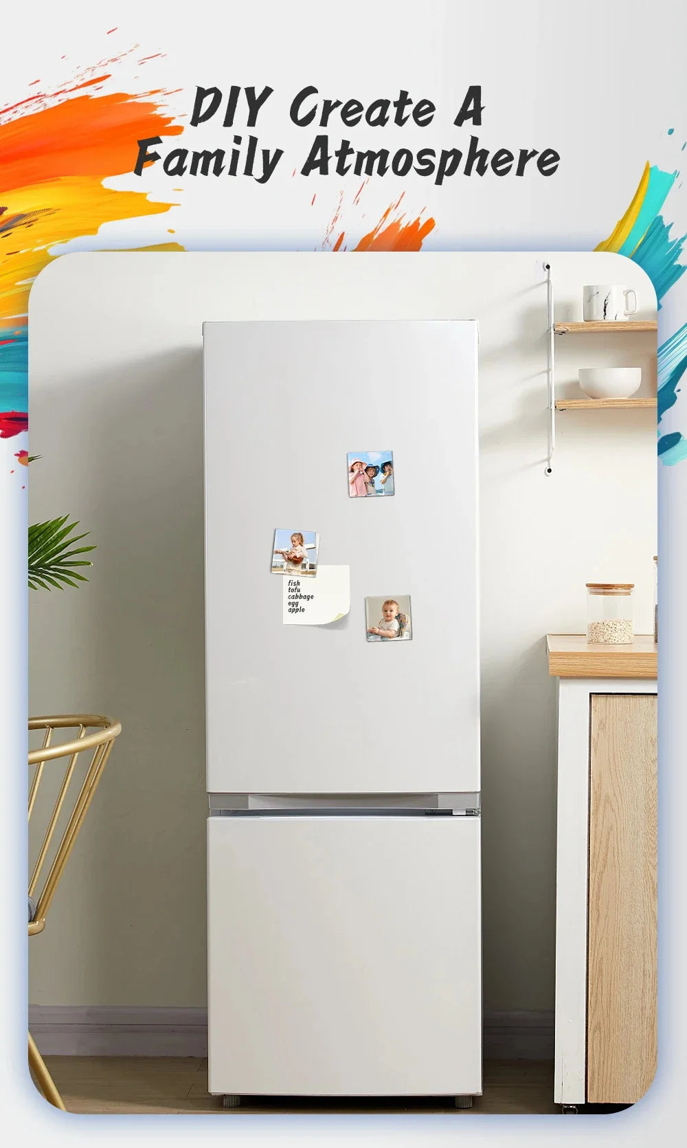 50×50mm Square Refrigerator Magnet Press Machine Fridge Sticker Making Machine With A Paper Cutter And 100Pcs Blank Consumables