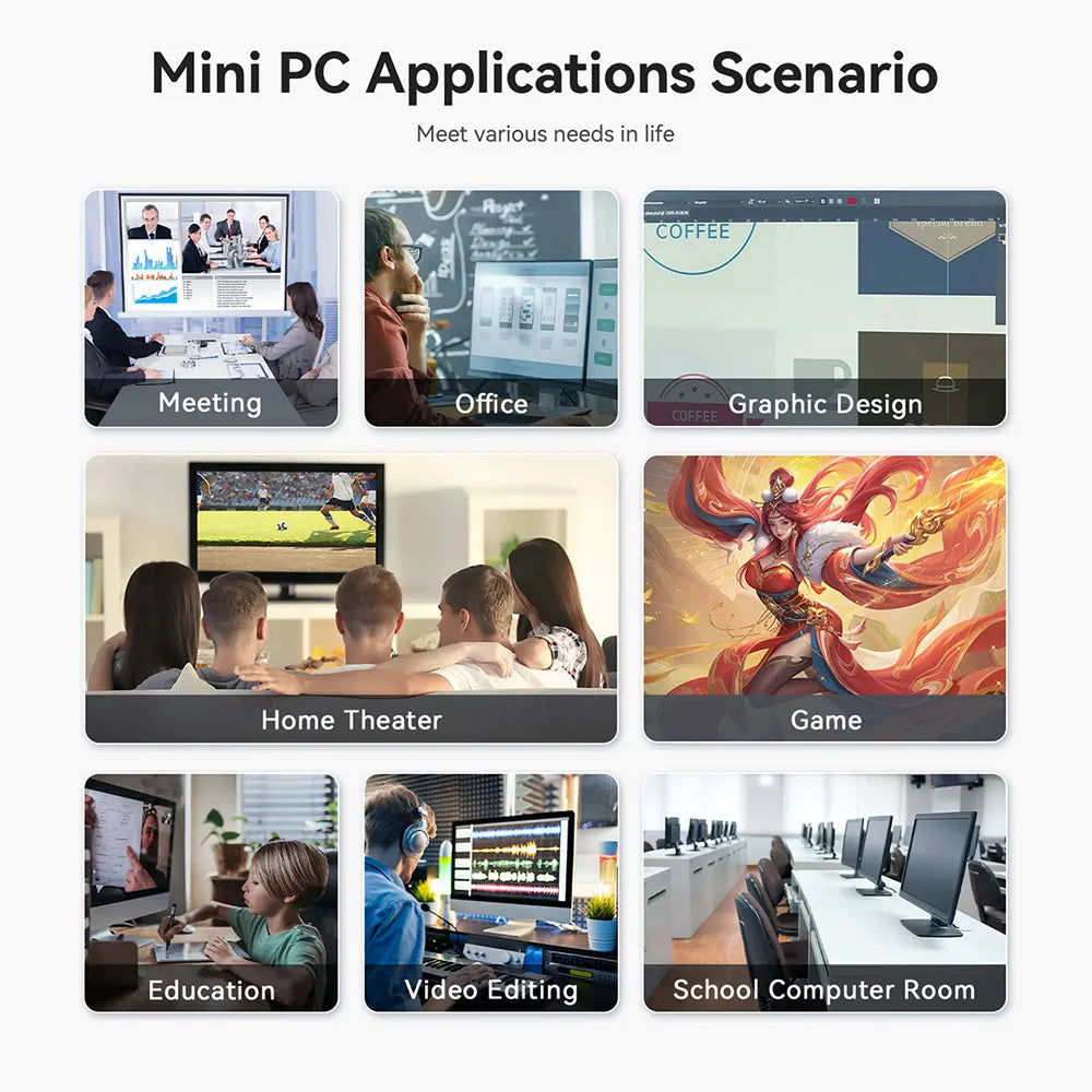 Beelink SER5 Max Mini PC AMD Ryzen7 6800U 7735HS DDR5 24GB SSD 500GB 1TB SER5 R5 5500U DDR4 16GB Support WiFi6 2.5G LAN Desktop