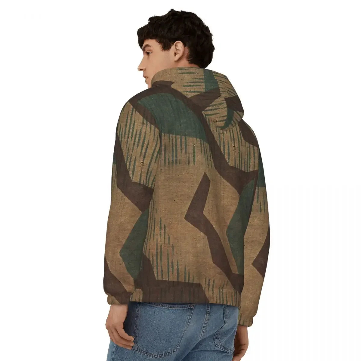 Splintertarn German WW2 Camouflage Army Military Camo  Zipper Hoodies Pullover Autumn Winter Sweatshirt Long Sleeve Tops