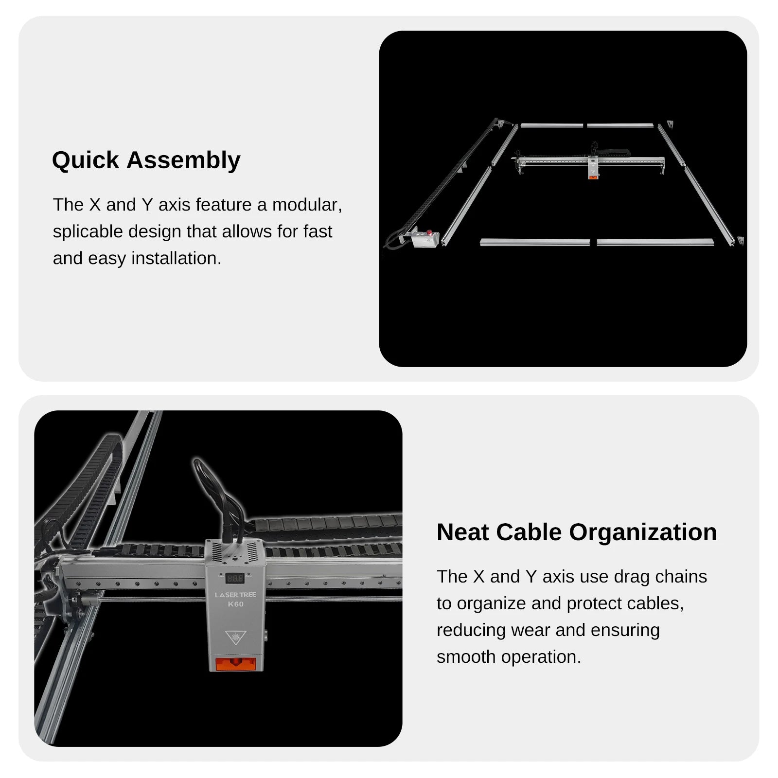 LASER TREE Laser Engraving Machine with Air Assit 60W Laser Module Laser Engraver Cutter Woodworking Area 1000x1500mm DIY Tools
