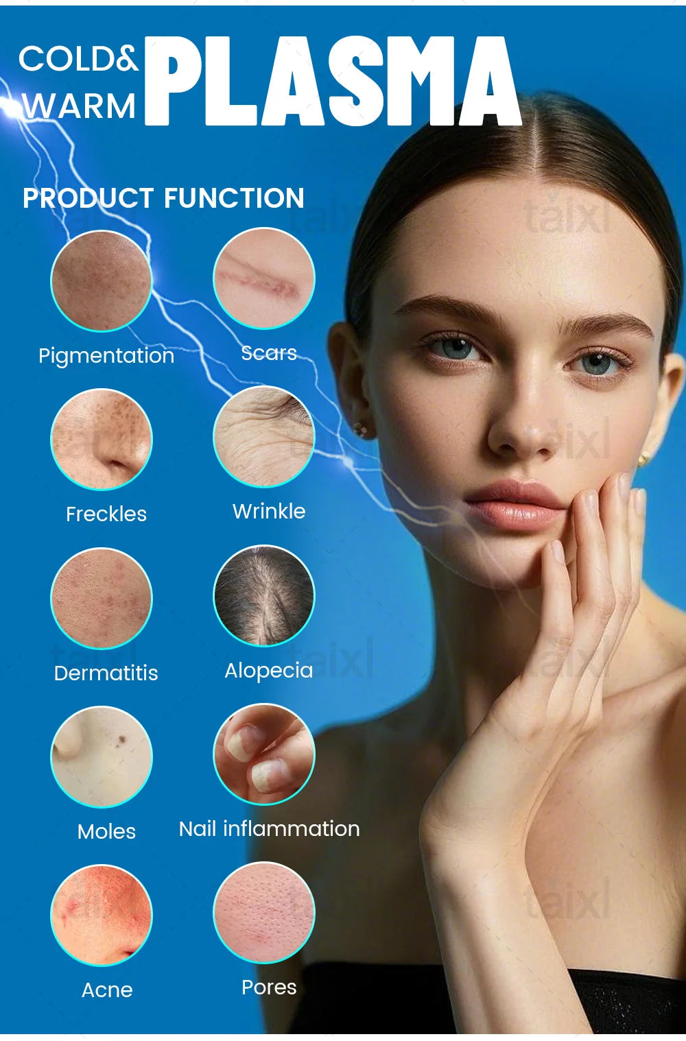 Latest cold and hot plasma 8in1 diamond seal ozone plasma rejuvenation anti-aging beauty machine