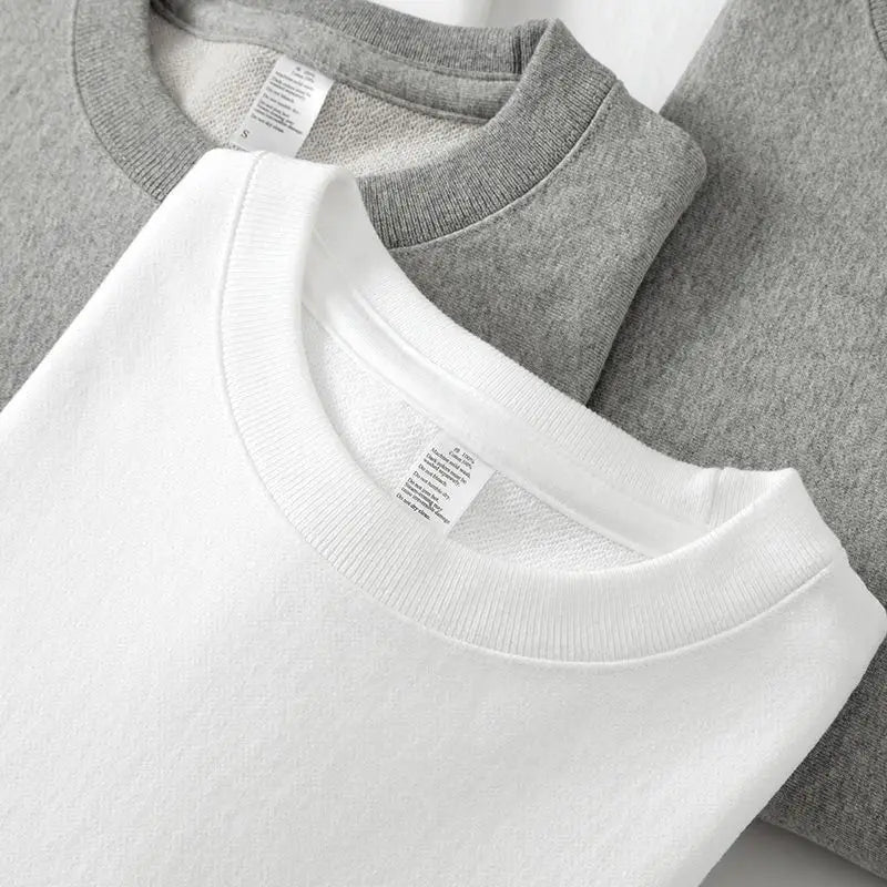 360g Heavyweight Cotton Sweater Solid Color Loose Relaxed Men's and Women's Pullover Hoodies Women