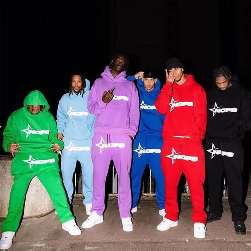 Y2K Hoodies Men Harajuku Hip Hop Letter Graphic Print Loose Sweatshirts 2024 Punk Rock Gothic Clothes Tops Goth Pants Streetwear