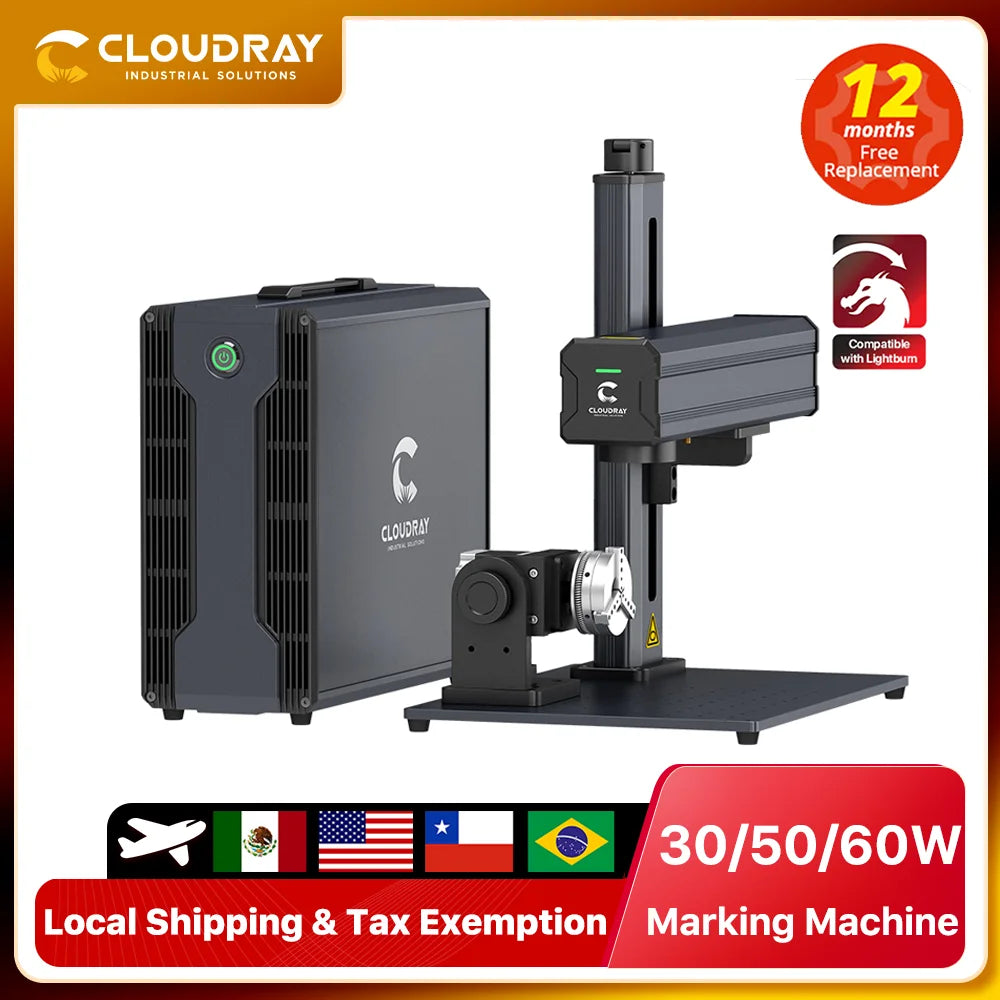 Cloudray 30W 50W 60W Fiber Laser Marking Machine MAX JPT For Cutting Jewelry Gold Silver Stainless Steel Copper Aluminum