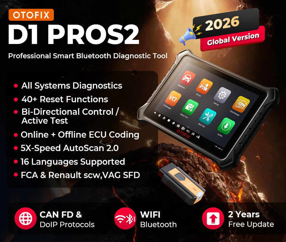 OTOFIX D1 PROS2 Diagnostic Scanner ECU Coding BiDirectional Control Bluetooth Diagnostic Tools 2 Years Free Update  OBD2 Scanner