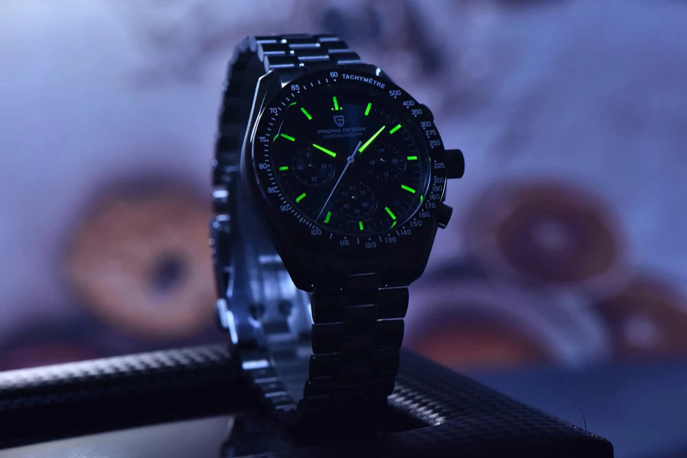 PAGANI DESIGN 2026 New Saturn Watch Luxury Quartz Watches For Men Stainless steel Luminous AR Sapphire crystal Chronograph Man