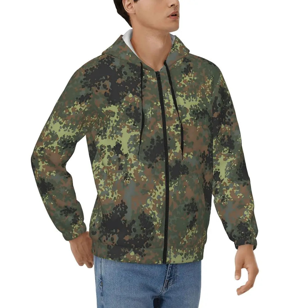 Splintertarn German WW2 Camouflage Army Military Camo  Zipper Hoodies Pullover Autumn Winter Sweatshirt Long Sleeve Tops