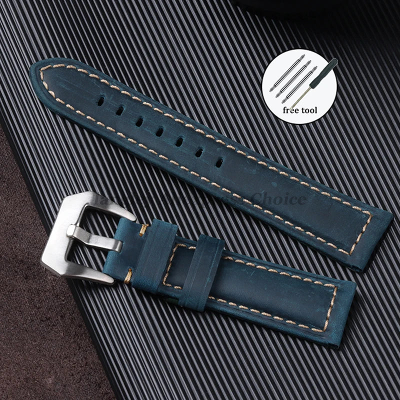 Genuine Leather Watch Strap for Panerai Band Men Women PAM111/441/312 Horse Cowhide Leather Belts 20mm 22mm 24mm 26mm for Casio
