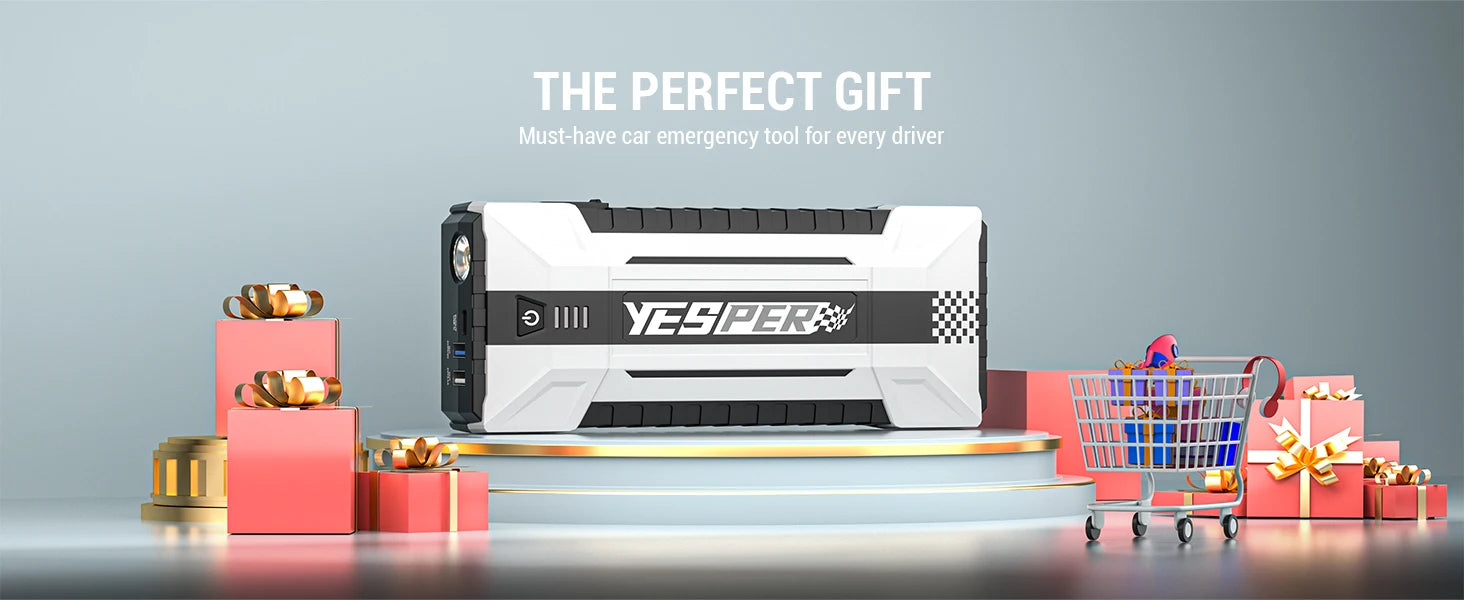 YESPER Starting Device 4120A Peak Jump starter For car ,ALL Gas and Up to 10.0L Diesel Engine,26800mAh Car External battery