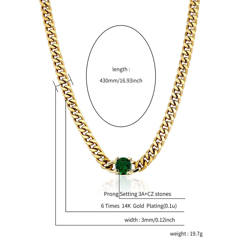 TOPGRILLZ 3MM Stainless Steel Cuban Chain With Cubic Zirconia Hip Hop Silver Gold Color Necklace Jewelry For Women