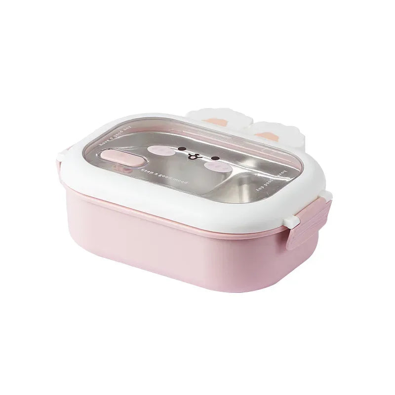 Stainless Steel Lunch Box Rabbit Design Divides Large Capacity Portable Sealed Bento Box Children Student Cute Birthday Gifts