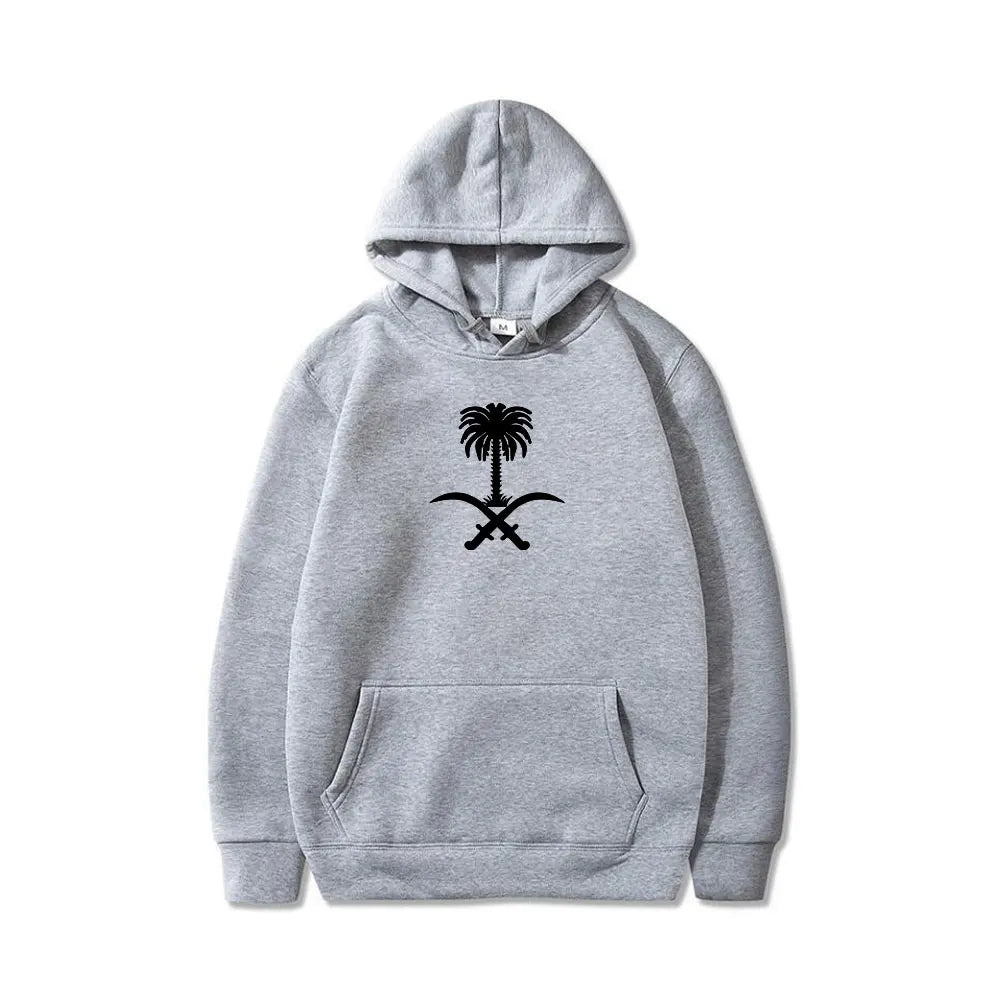 Casual Hoodies Emblem Of Saudi Arabia Country Flag Warm Winter Pullover Hoodie Men Women Unisex Hip Hop Style Sweatshirt