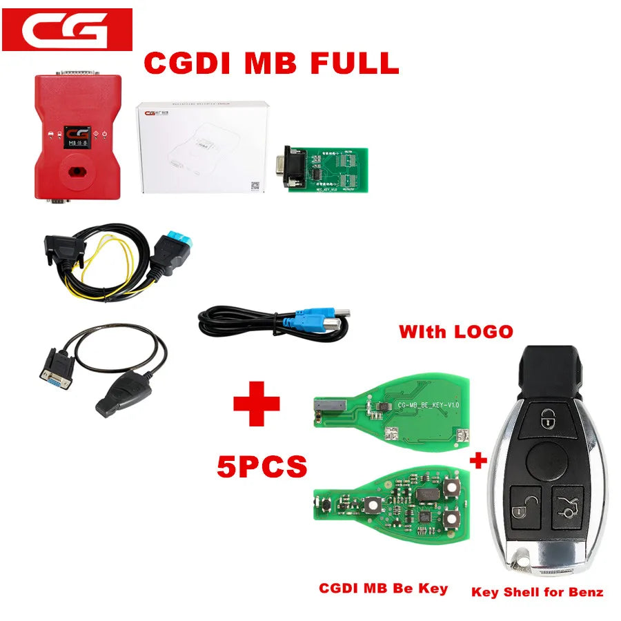 CGDI Prog MB for Benz Car Key Add Fastest for Benz Key Programmer Support All Key Lost with ELV/NEC Adapter Free ELV Simulator
