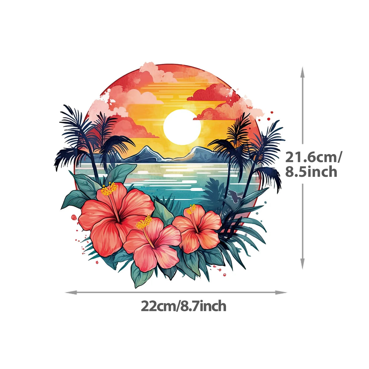 Summer Palm Tree Iron-On Transfers For Clothing Heat Transfer Diy Hoodies Clothes Stickers Stickers On The Fabric Man Woman