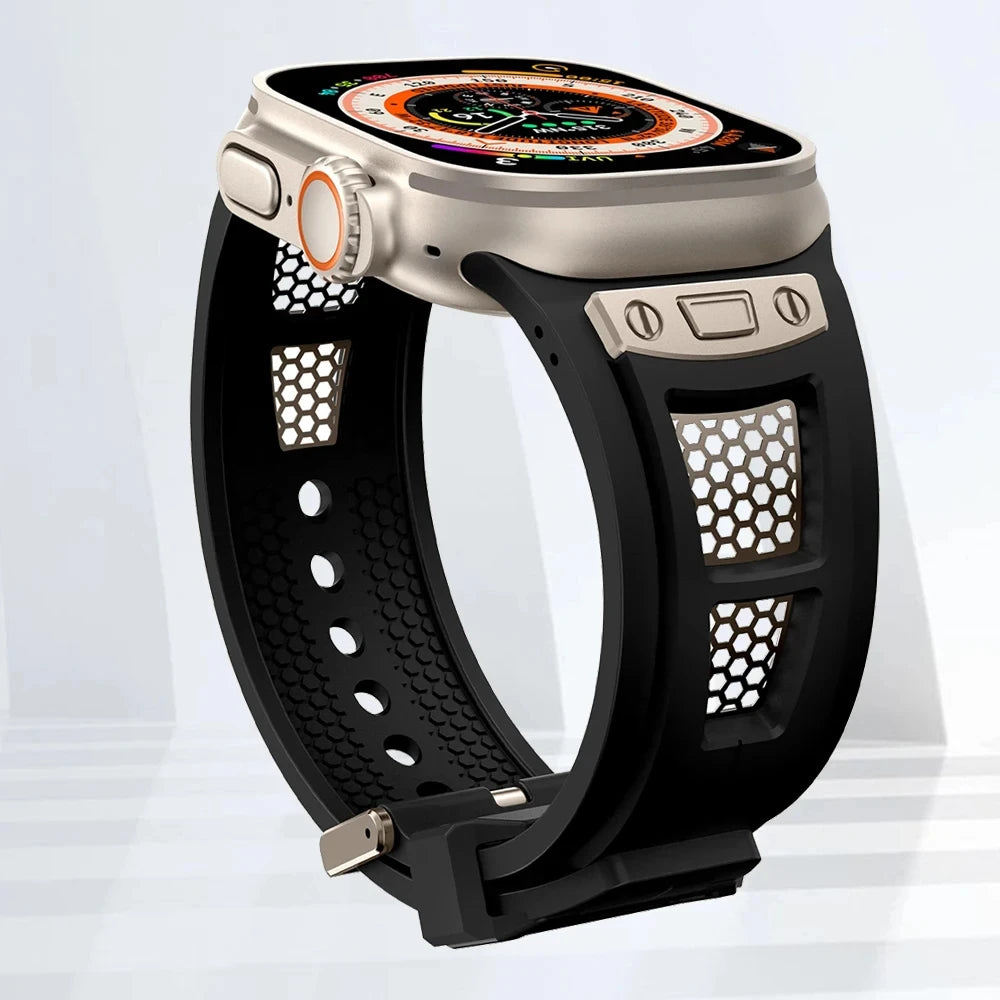 Silicone Strap For Apple Watch Ultra 2 Band 49mm 45mm 44mm 46mm rubber Sport Bracelet correa iWatch Series 11 10 9 8 7 6 5 4  SE