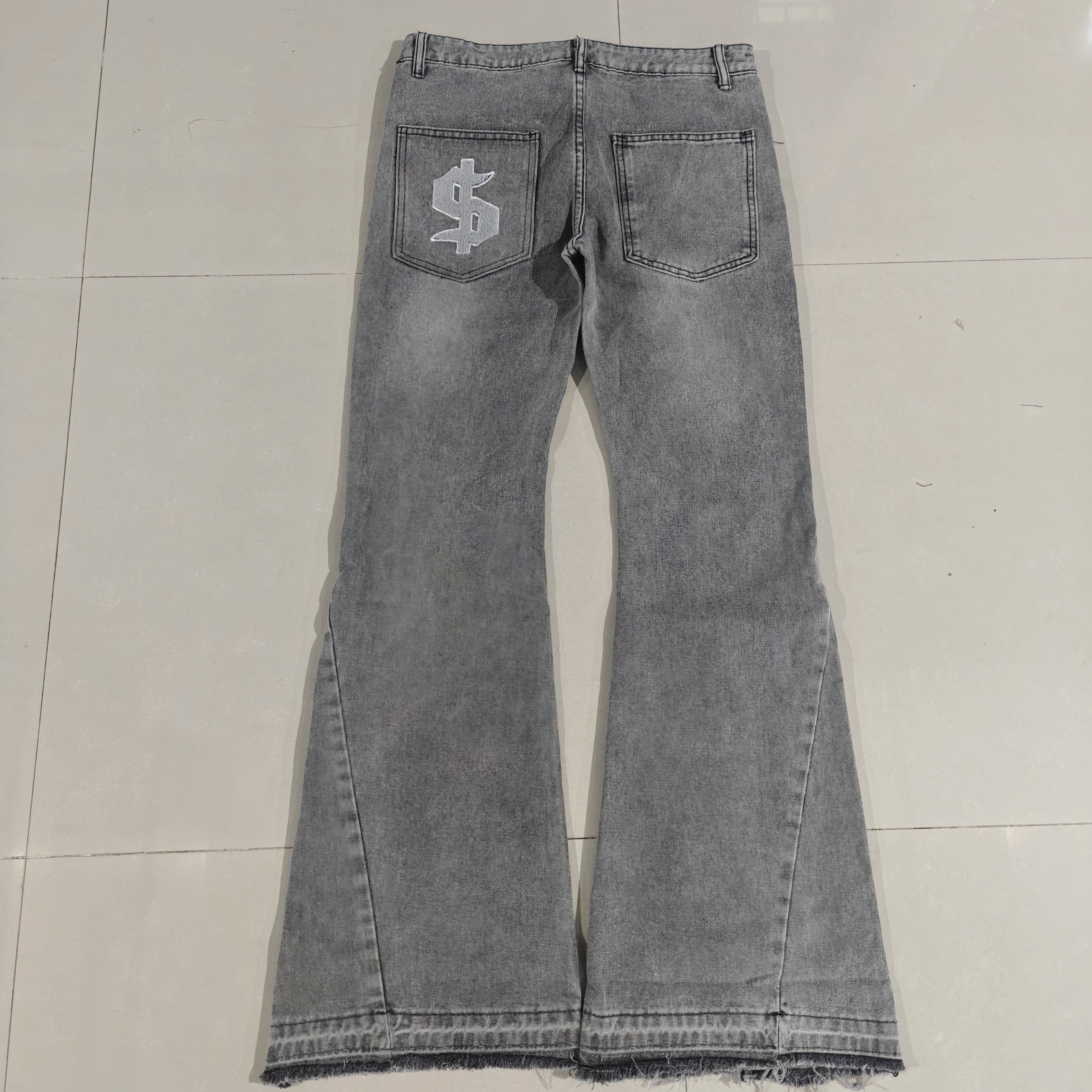 2026 Hip-hop gold coin jeans Y2K retro low waist wide leg zipper pants y2k clothing men's fashion embroidered loose jeans