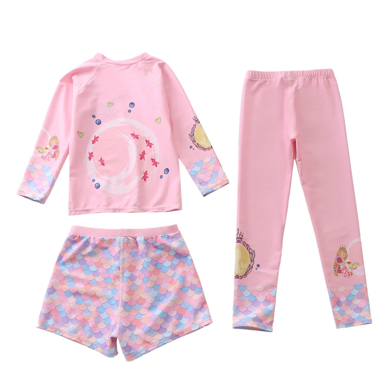 Kids Swimsuit for Girls Unicorn Long Sleeve Children's Swimwear + Surf Pants + Swimming Trunks Rash Guard Bathing Suit Child