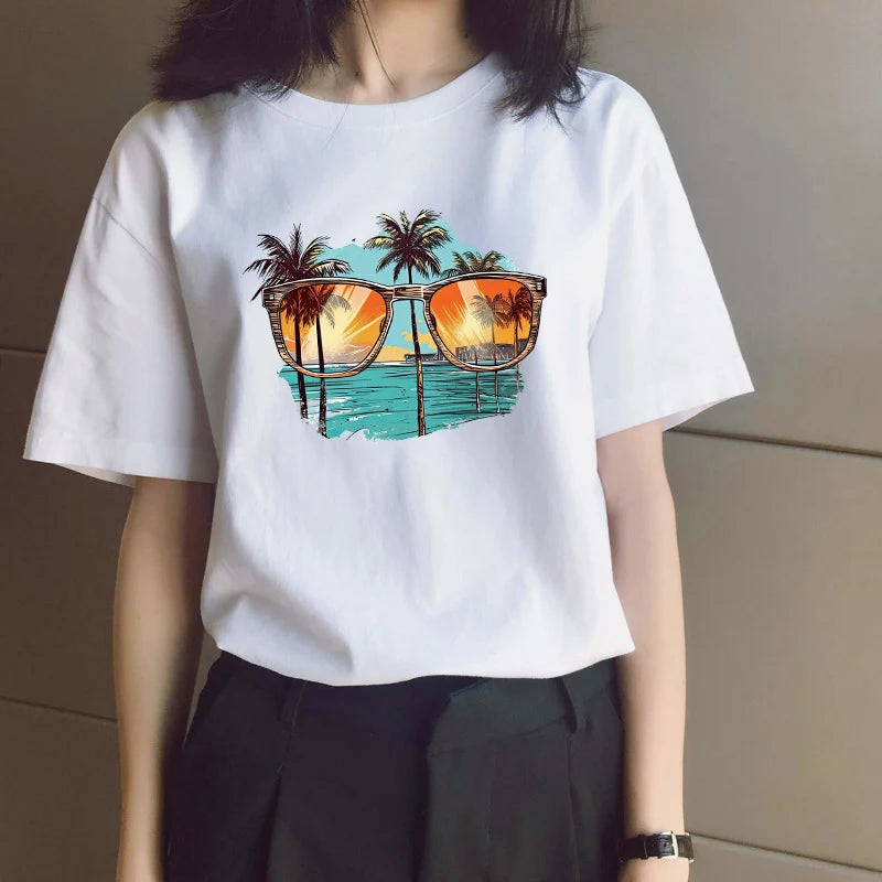 Summer Palm Tree Iron-On Transfers For Clothing Heat Transfer Diy Hoodies Clothes Stickers Stickers On The Fabric Man Woman